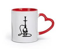 DEBINGY ceramics Ceramic Coffee Cup Hookah Shisha Skull Arabic Smoking Bar Smoking （11oz/320ml） for Tea, Hot Chocolate Red