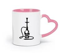 DEBINGY ceramics Ceramic Coffee Cup Hookah Shisha Skull Arabic Smoking Bar Smoking （11oz/320ml） for Tea, Hot Chocolate Pink