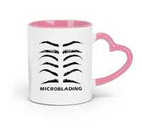 DEBINGY ceramics Ceramic Coffee Cup Various Eyebrow Beauty Studio Microblading Logo Eyelashes Eyebrows （11oz/320ml） Nice Xmas Gift Pink