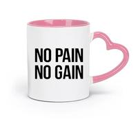 DEBINGY ceramics Ceramic Coffee Mug Gymnasticsnasium Motivational Quotes No Pain No Gain Fitnesscenter Center Workout （11oz/320ml） Restaurant, Office Pink