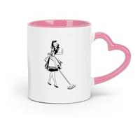 DEBINGY ceramics Ceramic Coffee Mug Housekeeping Cleaning Service Pin Up Girl Woman （11oz/320ml） and Mulled Drinks, Espresso Pink
