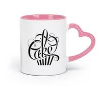 DEBINGY ceramics Ceramic Coffee Mug Sweet Cake Cake Shop Writing In The Form Of Cake Bakery （11oz/320ml） Restaurant, Office Pink