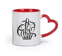 DEBINGY ceramics Ceramic Coffee Mug Sweet Cake Cake Shop Writing In The Form Of Cake Bakery （11oz/320ml） Restaurant, Office Red