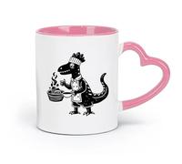 DEBINGY ceramics Ceramic Cup a dragon wearing a chef hat is wearing a chef hat （11oz/320ml） Ceramic Coffee Mug for Cappuccino Tea, Milk, Pink