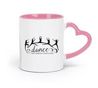 DEBINGY ceramics Ceramic Cups with Handles Ballerina Silhouette Dancer Dancing Dance （11oz/320ml） for Tea Coffee Hot Brew Pink