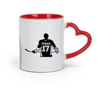 DEBINGY ceramics Ceramic Cups with Handles Hockey Jerseys Hockey Players And Numbers （11oz/320ml） for Tea, Coffee & Hot Drinks Red