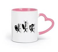 DEBINGY ceramics Ceramic Mug Cup Ethnic Tribe Cartoon Ancient African Tribe Flat （11oz/320ml） Stylish & Durable - Microwave & Dishwasher Safe Pink