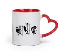DEBINGY ceramics Ceramic Mug Cup Ethnic Tribe Cartoon Ancient African Tribe Flat （11oz/320ml） Stylish & Durable - Microwave & Dishwasher Safe Red
