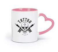 DEBINGY ceramics Ceramic Mug Cup Tattoo Studio Tattoo Sign Tattoo Tools Tattoo Club Tattoo Ink Studio Tattoo Shop （11oz/320ml） Nice Xmas Gift Pink