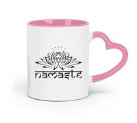 DEBINGY ceramics Ceramic Mug Gift Box Latte Mug with Handle Lotus Flower Buddha Yoga Lotus （11oz/320ml） and Microwave-Safe Pink