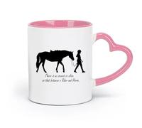 DEBINGY ceramics Ceramic Tea Cup No Secret So Close Girl And Horse Quote Template （11oz/320ml） Cappuccino, Latte Macchiato, Tea, Espresso Pink