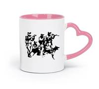 DEBINGY ceramics Coffee Cup Abstract Military Team K9 Troops Soldier With Dog （11oz/320ml） Humorous Gift for Coffee Lovers, Work Besties, Coworkers & Friends Pink