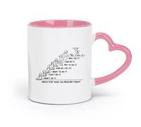 DEBINGY ceramics Coffee & Hot Drinks Motivational Quotes: Where Have You Reached Today? （11oz/320ml） fine china (ceramic) Pink