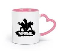 DEBINGY ceramics Coffee & Hot Drinks Paintball Extreme Sports Military Paintball Club （11oz/320ml） and Mulled Drinks, Espresso Pink