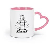 DEBINGY ceramics Coffee Milk Tea Ceramic Mugs Fitnesscenter Girl Motivation Exercise （11oz/320ml） for Tea Coffee Hot Brew Pink