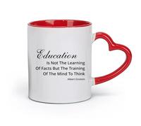 DEBINGY ceramics Coffee Milk Tea Ceramic Mugs Introduction To School Education （11oz/320ml） Cappuccino, Latte Macchiato, Tea, Espresso Red