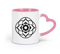 DEBINGY ceramics Coffee Milk Tea Ceramic Mugs Lotus Mandala Guru Yoga Buddhism Amulet （11oz/320ml） for Tea, Hot Chocolate Pink