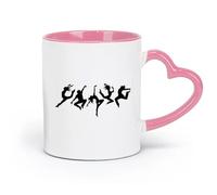 DEBINGY ceramics Coffee Milk Tea Ceramic Mugs Silhouette Dancing People In Dance Studio （11oz/320ml） for Espresso, Tea- Set Pink