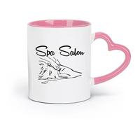 DEBINGY ceramics Coffee Mug Art Therapist Treatment Spa Woman Salon Massage （11oz/320ml） Coffee, Tea, Latte, Milk, Cocoa, Juice and Other Hot Drinks Pink