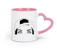 DEBINGY ceramics Coffee Mug Cool Girls & Cool Eyelashes Beauty Salon Fashion （11oz/320ml） for Coffee, Soup, Tea, Milk, Latte, hot Cocoa, Ladies, Men Pink