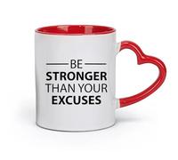 DEBINGY ceramics Coffee Mug, Fitnesscenter Motivation Is More Powerful Than Your Excuses （11oz/320ml） Nice Xmas Gift Red