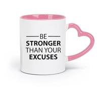 DEBINGY ceramics Coffee Mug, Fitnesscenter Motivation Is More Powerful Than Your Excuses （11oz/320ml） Nice Xmas Gift Pink