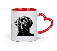 DEBINGY ceramics Coffee Mug Labrador Puppy Puppy Lover Animal Dog Bathroom （11oz/320ml） Coffee, Tea, Latte, Milk, Cocoa, Juice and Other Hot Drinks Red