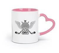 DEBINGY ceramics Coffee Mug with Handle - Classic Ceramic Creative Golf Club Golf Quotes （11oz/320ml） and Microwave-Safe Pink
