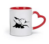 DEBINGY ceramics Coffee Mug with Handle - Classic Ceramic Massage Salon Spa （11oz/320ml） Coffee, Tea, Latte, Milk, Cocoa, Juice and Other Hot Drinks Red