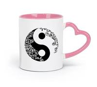 DEBINGY ceramics Cool Mugs and Cups Mandala Yin Yang Yoga Studio Bohemian Bohemian （11oz/320ml） for Espresso, Tea- Set Pink