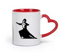 DEBINGY ceramics Hot Chocolate Cups Tango Passion Dance Couple Passion Dance Music （11oz/320ml） for Tea, Hot Chocolate Red