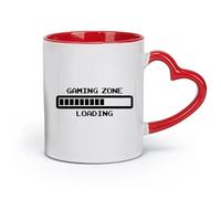 DEBINGY ceramics Large Mugs for Hot Drinks Arcade Game Zone Retro Loaded Gamer Games （11oz/320ml） for Milk Tea Cola Water Red