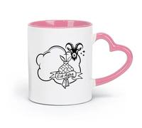 DEBINGY ceramics Large Tea Coffee and Hot Chocolate Cups a design element （11oz/320ml） for Coffee, Soup, Tea, Milk, Latte, hot Cocoa, Ladies, Men Pink