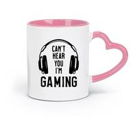 DEBINGY ceramics Mug - Ceramic Video Game Quotes I Can'T Hear You I'M Playing Games Player Life （11oz/320ml） Nice Xmas Gift Pink