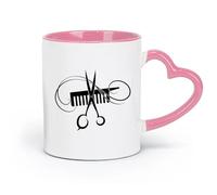 DEBINGY ceramics Mug, coffee/tea cup Barber Beauty Salon Hairdresser Hair Stylist （11oz/320ml） Café or Restaurant Use Pink