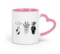 DEBINGY ceramics Novelty Ceramic Cup Geometric Cactus Plants For Fun Dormitory Rooms （11oz/320ml） Great Gift for Lovers Pink