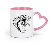 DEBINGY ceramics Novelty Tea or Coffee Cup a cobra head with it's mouth open （11oz/320ml） Humorous Gift for Coffee Lovers, Work Besties, Coworkers & Friends Pink