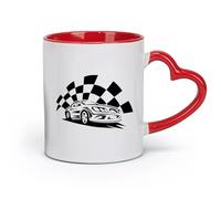 DEBINGY ceramics Novelty Tea or Coffee Cup Car Racing Garage Sports Game Boy （11oz/320ml） Humorous Gift for Coffee Lovers, Work Besties, Coworkers & Friends Red