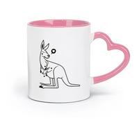 DEBINGY ceramics Personalised Mugs Australian Kangaroo Playhouse Jungle Zoo Wildlife （11oz/320ml） fine china (ceramic) Pink