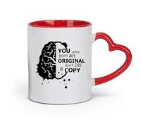 DEBINGY ceramics Porcelain Coffee Mugs Science Quotes School Inspires The Brain （11oz/320ml） Cappuccino, Latte Macchiato, Tea, Espresso Red