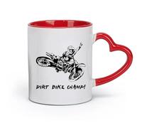 DEBINGY ceramics Porcelain Cup Dirt Bike Champion Text BMX Sports Motorcycle （11oz/320ml） Humorous Gift for Coffee Lovers, Work Besties, Coworkers & Friends Red