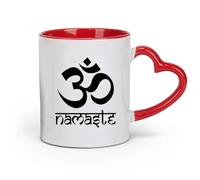 DEBINGY ceramics Porcelain Cup Om Symbol Yoga Spiritual Icon And Aum Sacred Sound Yoga （11oz/320ml） for Tea, Hot Chocolate Red