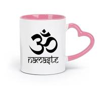 DEBINGY ceramics Porcelain Cup Om Symbol Yoga Spiritual Icon And Aum Sacred Sound Yoga （11oz/320ml） for Tea, Hot Chocolate Pink