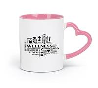 DEBINGY ceramics Stoneware Coffee Mugs with Handle Gymnasticsnasium Club （11oz/320ml） Coffee, Tea, Latte, Milk, Cocoa, Juice and Other Hot Drinks Pink