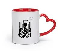 DEBINGY ceramics Taza de té de cerámica Aamar Bhaiyer Rokte Rangano Ekushey Febrero Día Internacional de la Lengua Materna (11oz/320ml) para Oficina, Hogar Rojo