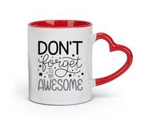 DEBINGY ceramics Tea, Coffee and Hot Chocolate Cups don't forget to be awesome （11oz/320ml） Humorous Gift for Coffee Lovers, Work Besties, Coworkers & Friends Red