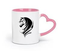 DEBINGY ceramics Tea Cup Cute Horse Head Abstract Horse Tciekr Animal （11oz/320ml） Humorous Gift for Coffee Lovers, Work Besties, Coworkers & Friends Pink