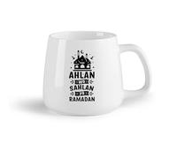 DEBINGY Frutta in ceramica Bicchieri in ceramica per la casa ahlan wa sahlan ya saluti del Ramadan （14oz/400ml） Caffè, tè, latte macchiato, latte, cacao, succhi di frutta e altre bevande calde