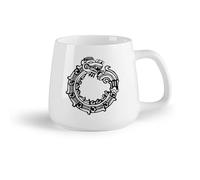 DEBINGY Frutta in ceramica Bicchieri in ceramica per la casa disegno di un drago in un cerchio （14oz/400ml） Regalo divertente per amanti del caffè, migliori amici, colleghi e amici