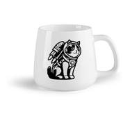 DEBINGY Frutta in ceramica Bicchieri in ceramica per la casa gatto che indossa una tuta da astronauta （14oz/400ml） Perfetto per cucine, ristoranti e bar, ottima idea regalo